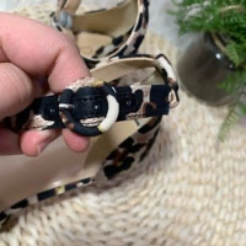 CABI LEOPARD KIKI 6020 NEW IN BOX ANKLE STRAP HEELS-SIZE 9